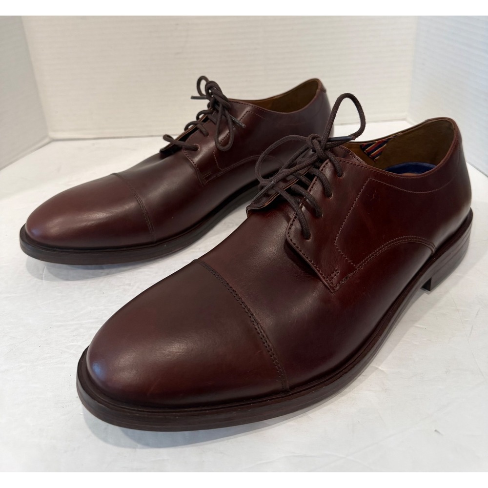Bostonian McKewen Brown Leather Lace Up Cap Toe Oxford Dress Shoes 10.5